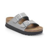 Birkenstock Arizona PAP Flex Platform Birko-Flor Narrow Fit Grey - Grey - Sandals Birkenstock Arizona PAP Flex Platform Birko-Flor Narrow Fit Grey - Grey - Sandals
