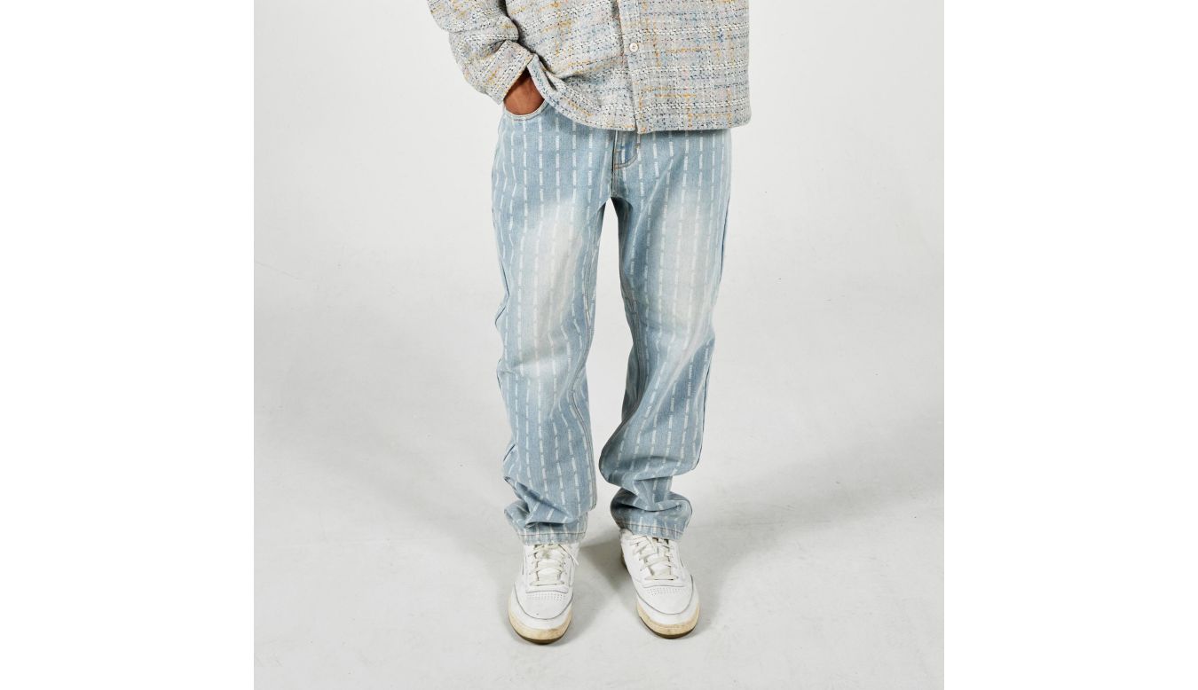 Pleasures Impact Pinstripe Denim Blue - 0€ | P23W005-BLUE 