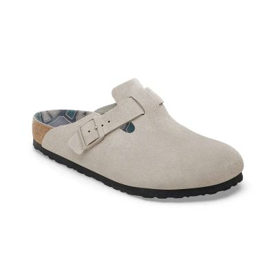 Birkenstock Boston BS Suede Leather Regular Fit Grey - Grey - Sandals Birkenstock Boston BS Suede Leather Regular Fit Grey - Grey - Sandals