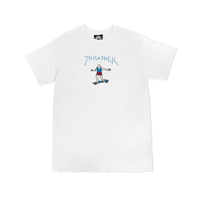 Thrasher Skate Mag Gonz Logo Short Sleeve Tee - White - Short Sleeve T-Shirt