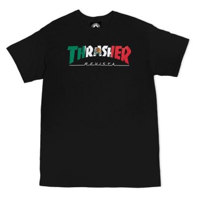 Thrasher Skate Mag Mexico Revista Short Sleeve Tee - Black - Short Sleeve T-Shirt