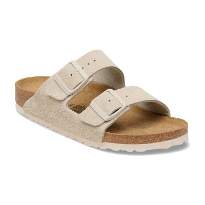 Birkenstock Arizona Suede Leather Narrow Fit Oyster - Brown - Sandals Birkenstock Arizona Suede Leather Narrow Fit Oyster - Brown - Sandals