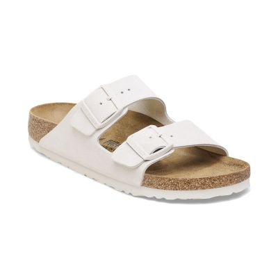 Birkenstock Arizona Suede Leather Regular Fit White - White - Sandals Birkenstock Arizona Suede Leather Regular Fit White - White - Sandals