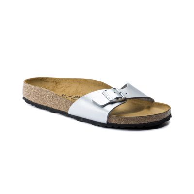Birkenstock Madrid Birko-Flor Silver Regular Fit - Grey - Sandals Birkenstock Madrid Birko-Flor Silver Regular Fit - Grey - Sandals