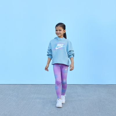 Nike Girls AOP Dri-FIT Leggings Rush Fuchsia - Purple - Legins