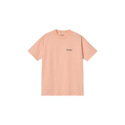 Carhartt WIP W S/S Script Embroidery T-S Grapefruit - Pink - Short Sleeve T-Shirt