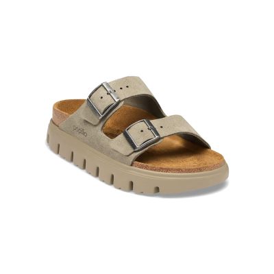 Birkenstock Arizona Chunky Suede Leather Narrow Taupe Tonal - Grey - Sandals Birkenstock Arizona Chunky Suede Leather Narrow Taupe Tonal - Grey - Sandals