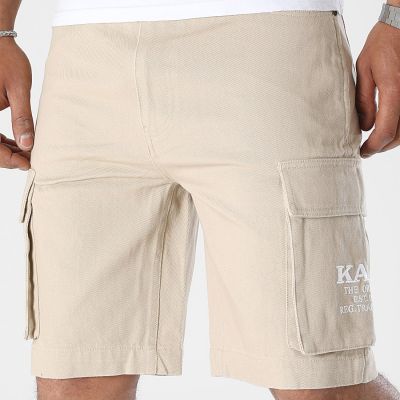 Karl Kani Small Signature Washed Cargo Shorts Taupe - Brown - Shorts