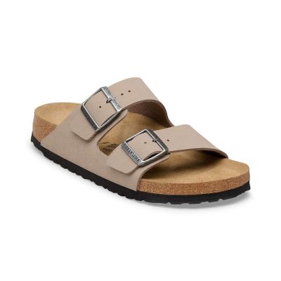 Birkenstock Arizona Birkibuc Narrow Fit Gray Taupe - Brown - Sandals Birkenstock Arizona Birkibuc Narrow Fit Gray Taupe - Brown - Sandals