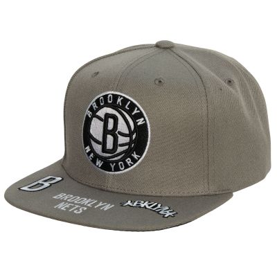 Mitchell & Ness NBA New York Brooklyn Nets Front Face Snapback - Grey - Cap