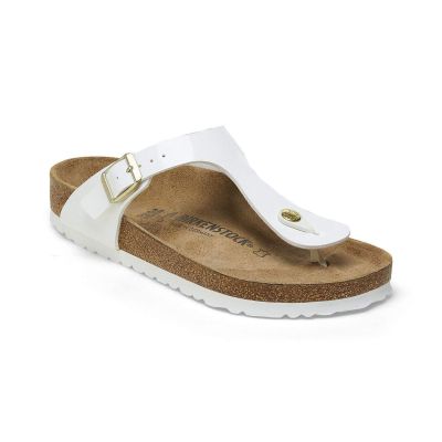 Birkenstock Gizeh Birko-Flor Patent Narrow Fit Patent White - White - Sandals Birkenstock Gizeh Birko-Flor Patent Narrow Fit Patent White - White - Sandals