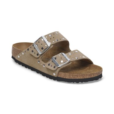 Birkenstock Arizona Rivets Suede Leather Narrow Taupe - Brown - Sandals Birkenstock Arizona Rivets Suede Leather Narrow Taupe - Brown - Sandals
