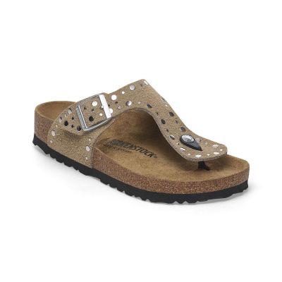 Birkenstock Gizeh Rivets Suede Leather Regular Fit Taupe - Grey - Sandals Birkenstock Gizeh Rivets Suede Leather Regular Fit Taupe - Grey - Sandals