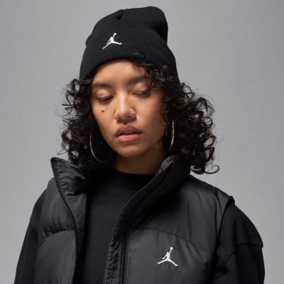 Jordan Peak Satin-Lined Beanie Black - Black - Cap Jordan Peak Satin-Lined Beanie Black - Black - Cap