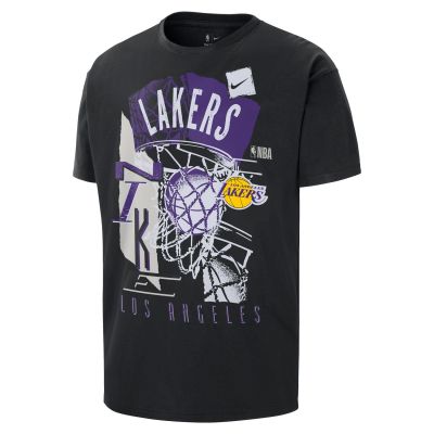 Nike NBA Los Angeles Lakers Courtside Vintage Tee - Black - Short Sleeve T-Shirt Nike NBA Los Angeles Lakers Courtside Vintage Tee - Black - Short Sleeve T-Shirt