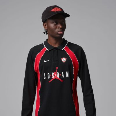 Jordan Flight Long-Sleeve Polo Jersey - Black - Jersey Jordan Flight Long-Sleeve Polo Jersey - Black - Jersey