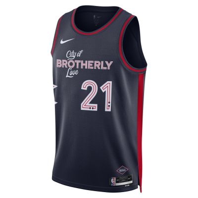 Nike Dri-FIT NBA Philadelphia 76ers Joel Embiid City Edition 23/24 Swingman Jersey - Blue - Jersey