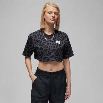 Jordan Cropped Graphic Tee Black - Black - Short Sleeve T-Shirt