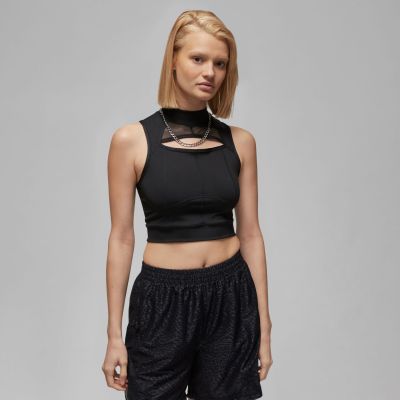 Jordan Sport Wmns Crop Top Black - Black - Short Sleeve T-Shirt Jordan Sport Wmns Crop Top Black - Black - Short Sleeve T-Shirt