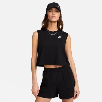 Nike Sportswear Club Wmns Sleeveless Cropped Top Black - Black - Short Sleeve T-Shirt