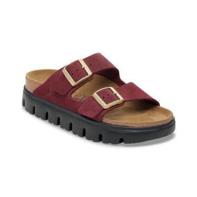 Birkenstock Arizona Platform Suede Leather Narrow Fit - Red - Sandals Birkenstock Arizona Platform Suede Leather Narrow Fit - Red - Sandals