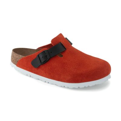 Birkenstock Boston Suede Leather Narrow fit Red - Red - Sandals Birkenstock Boston Suede Leather Narrow fit Red - Red - Sandals