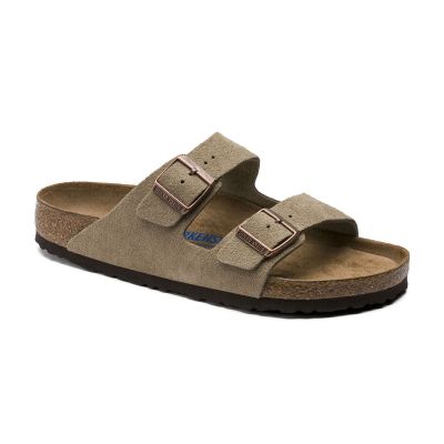 Birkenstock Arizona Soft Footbed Suede Leather Taupe Narrow Fit - Brown - Sandals Birkenstock Arizona Soft Footbed Suede Leather Taupe Narrow Fit - Brown - Sandals