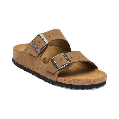 Birkenstock Arizona Suede Leather Narrow Fit Dark Tea - Brown - Sandals Birkenstock Arizona Suede Leather Narrow Fit Dark Tea - Brown - Sandals