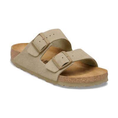 Birkenstock Arizona Suede Leather Regular Fit Faded Khaki - Green - Sandals Birkenstock Arizona Suede Leather Regular Fit Faded Khaki - Green - Sandals