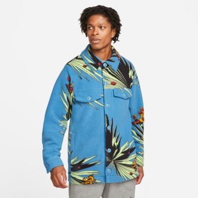 Nike Lebron Sherpa Button-Down Jacket - Blue - Jacket