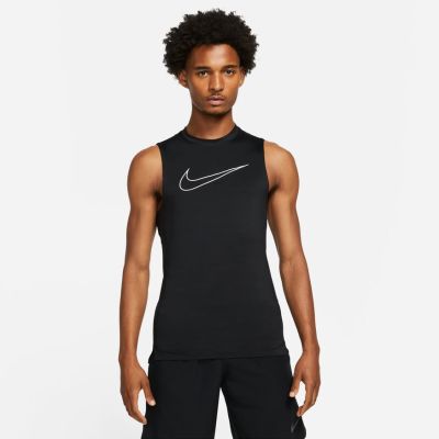 Nike Pro Dri-FIT Tight-Fit Sleeveless Top - Black - Short Sleeve T-Shirt