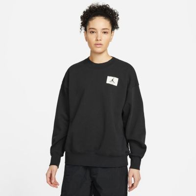 Jordan Essentials Wmns Fleece Crew Sweatshirt - Black - Hoodie Jordan Essentials Wmns Fleece Crew Sweatshirt - Black - Hoodie