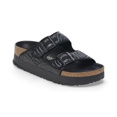Birkenstock Arizona PAP French Piping Flex Platform Narrow Fit - Black - Sandals Birkenstock Arizona PAP French Piping Flex Platform Narrow Fit - Black - Sandals