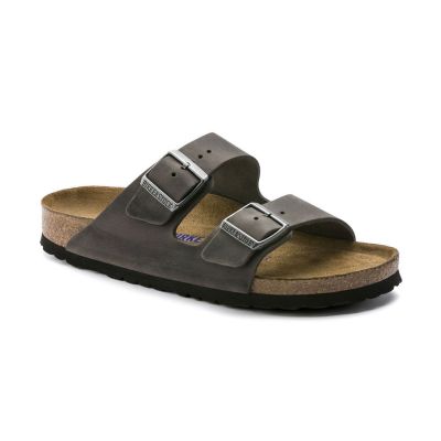 Birkenstock Arizona SFB Oiled Nubuck Leather Reg Fit - Grey - Sandals Birkenstock Arizona SFB Oiled Nubuck Leather Reg Fit - Grey - Sandals