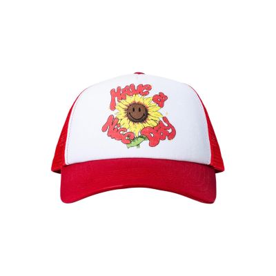 MARKET Smiley Sunflower Trucket Hat - Red - Cap MARKET Smiley Sunflower Trucket Hat - Red - Cap