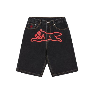 ICECREAM Running Dog Denim Shorts - Black - Shorts ICECREAM Running Dog Denim Shorts - Black - Shorts