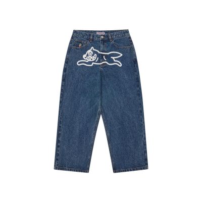 ICECREAM Running Dog Triple Scoop Denim Pants Mid Wash Blue - Blue - Pants ICECREAM Running Dog Triple Scoop Denim Pants Mid Wash Blue - Blue - Pants