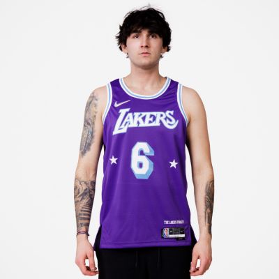 Nike Dri-Fit NBA Lebron James La Lakers City Edition Swingman Jersey - Purple - Jersey