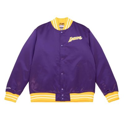 Mitchell & Ness LA Lakers Heavyweight Satin Jacket Purple - Purple - Jacket