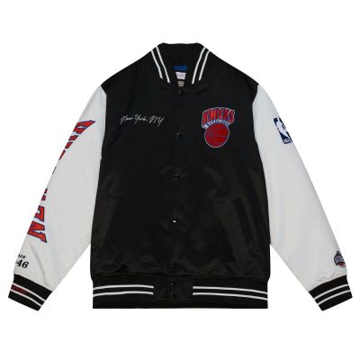 Mitchell & Ness NBA New York Knicks Team Origins Varsity Satin Jacket - Black - Jacket