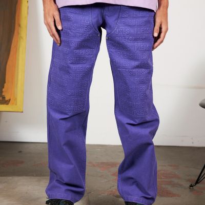 Pleasures Impact Double Knee Pants Purple - Purple - Pants