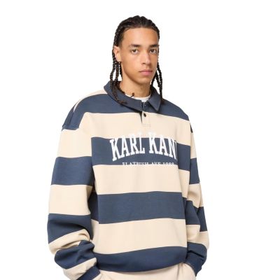 Karl Kani Heritage Stripe Oversized Rugby Shirt Blue - Blue - Hoodie Karl Kani Heritage Stripe Oversized Rugby Shirt Blue - Blue - Hoodie