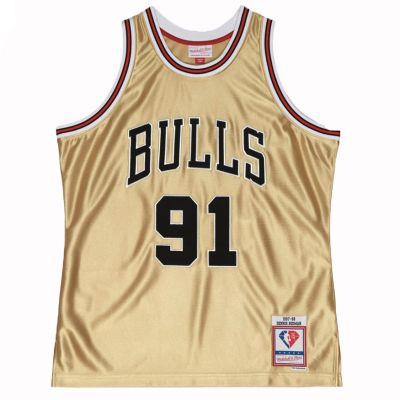 Mitchell & Ness Chicago Bulls Dennis Rodman 75th Gold Swingman Jersey - Multi-color - Jersey