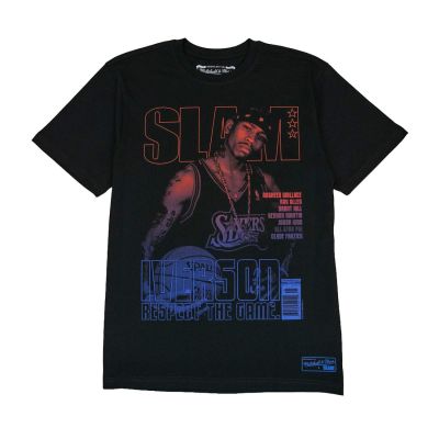 Mitchell & Ness NBA Gradient 76ERS Slam Tee - Black - Short Sleeve T-Shirt